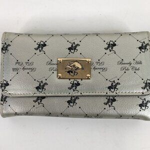 Beverly Hills Polo Club Silver and Black Trifold Wallet